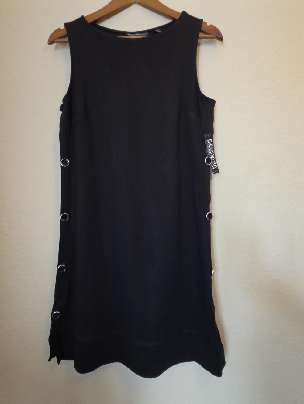 NWT New York And Company Little Black Dress Womens Small Button Accent